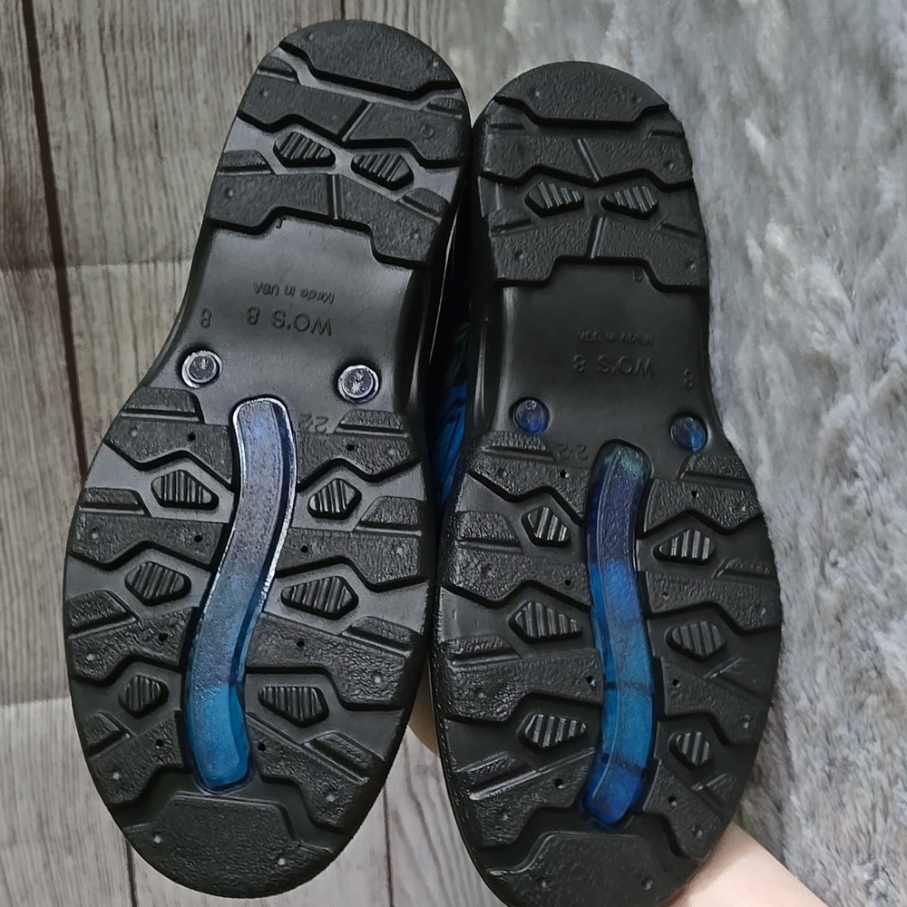 Sloggers Blue/Black Floral Print Gardening Shoes, Womens 8, Excellent Condition - Picture 9 of 10